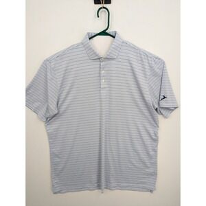 Holderness & Bourne Men's Tailored Fit Blue Striped Performance Polo Shirt, XXL